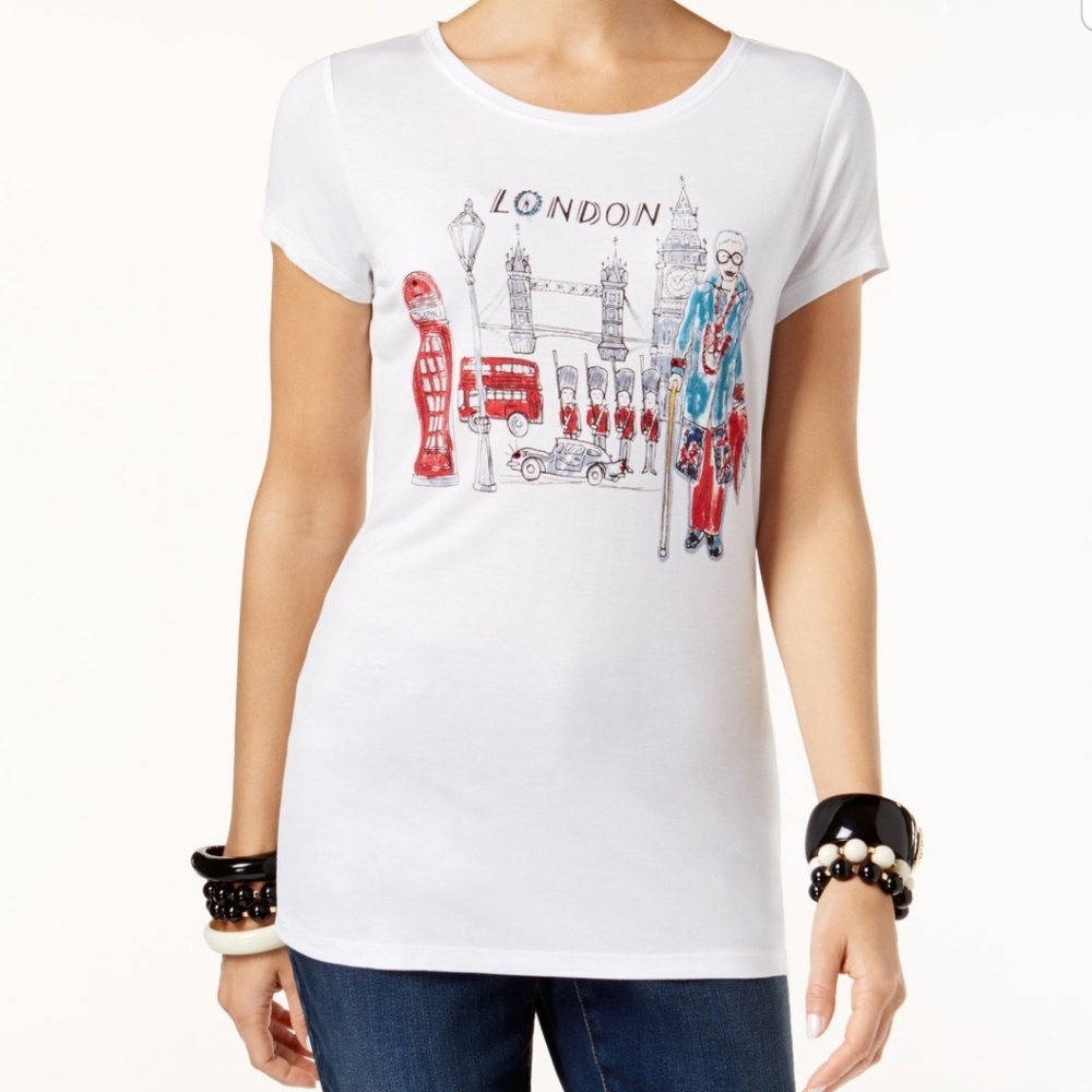 Inc International Concepts London Graphic Tshirt